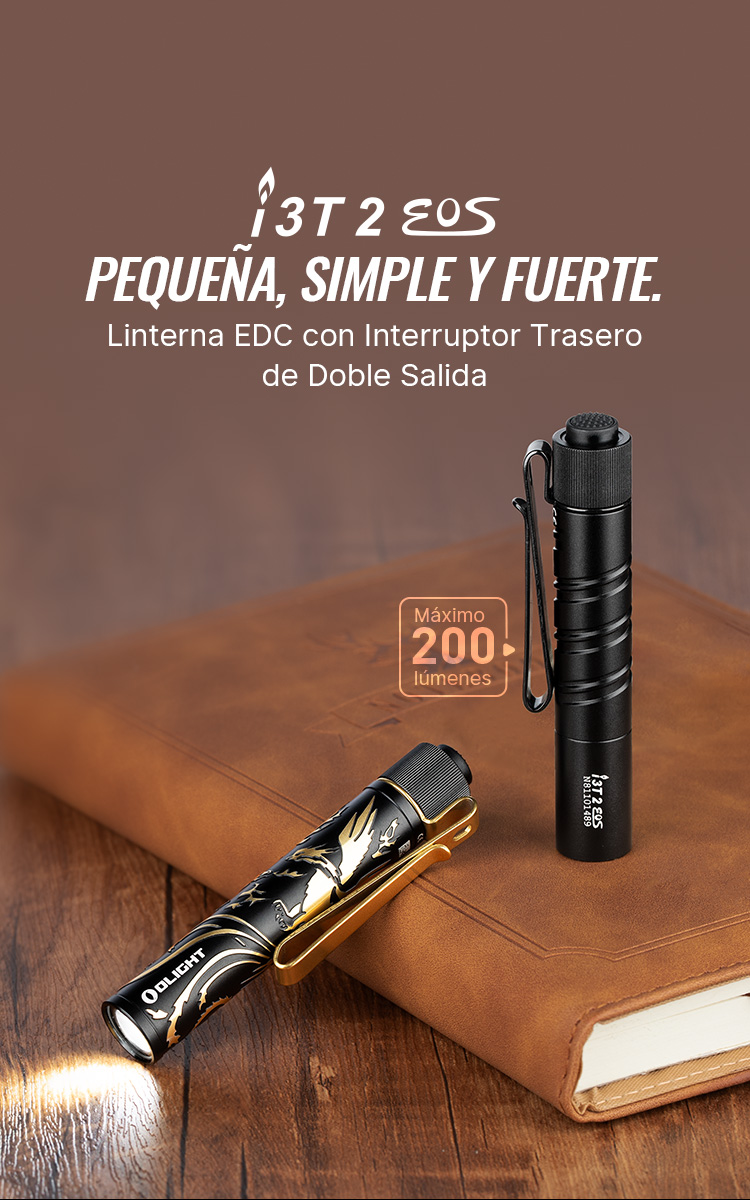 Linterna Llavero Olight I3T 2 EOS - 200 Lúmenes, Mini Tamaño, Ideal Para EDC Y Emergencias